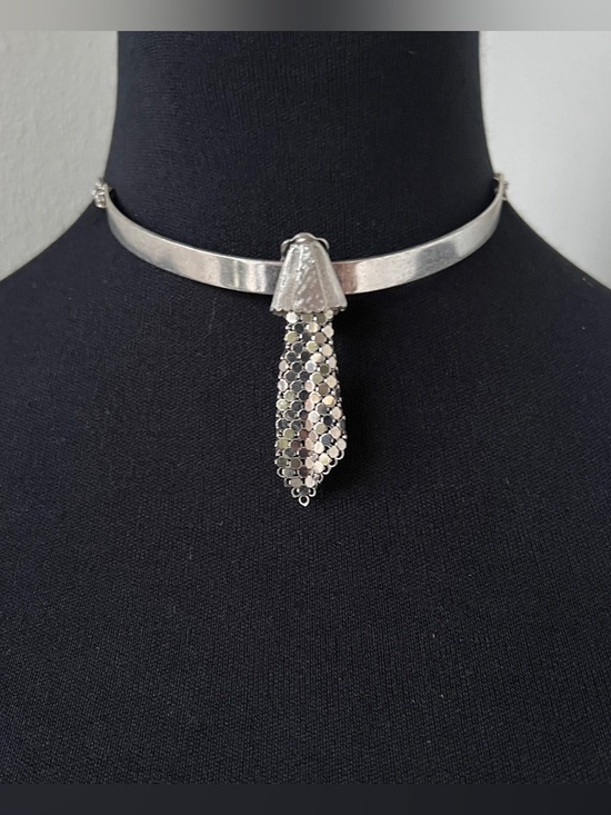 Jewelry - Vintage Chainmail Silver Mesh Torque Choker Necklace Multi Strand Chain Collar